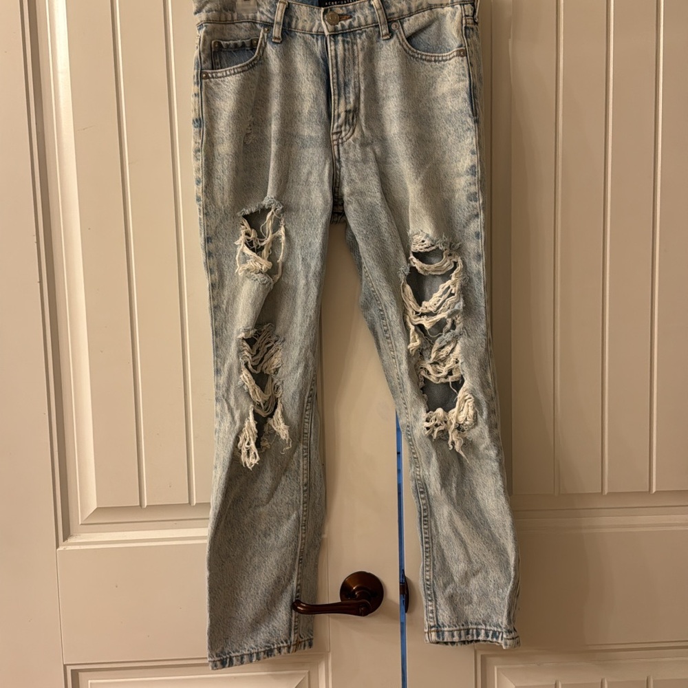 Distressed Light Blue Jeans